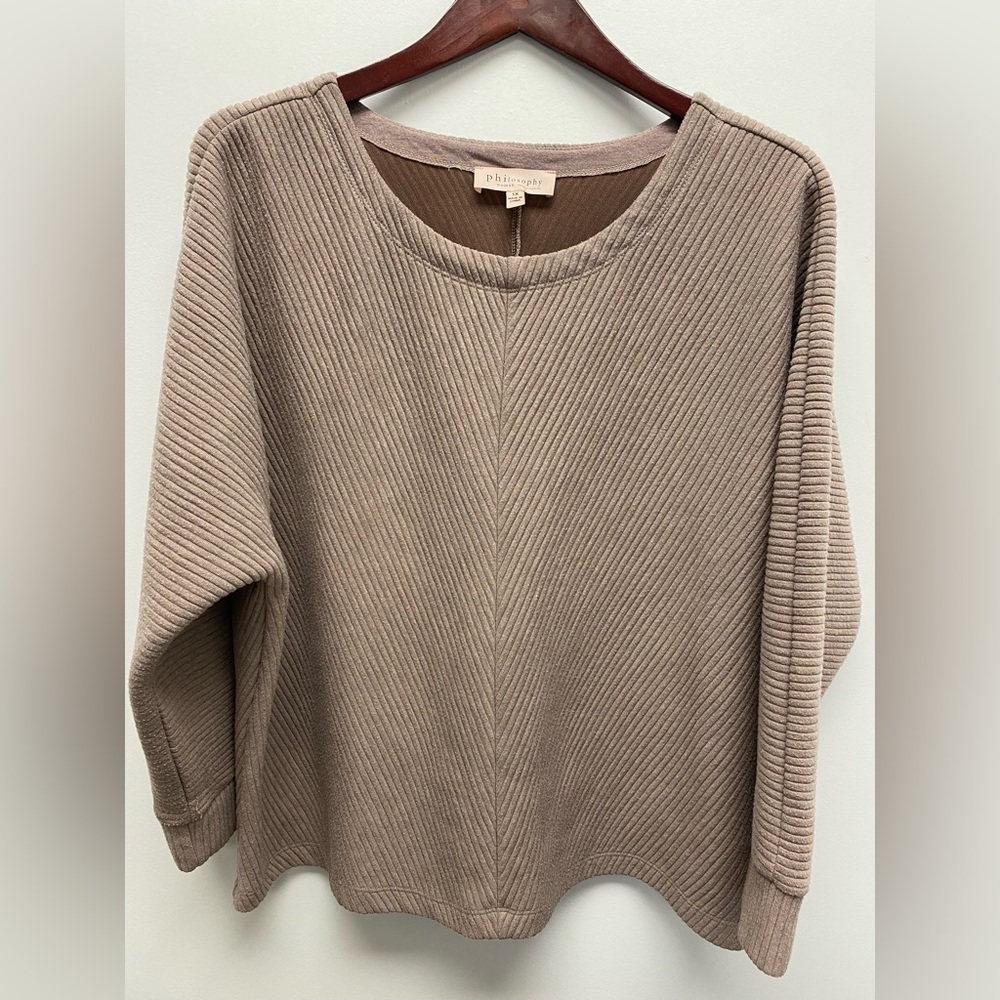 Philosophy Tan Ribbed Top / Shirt Size 1x